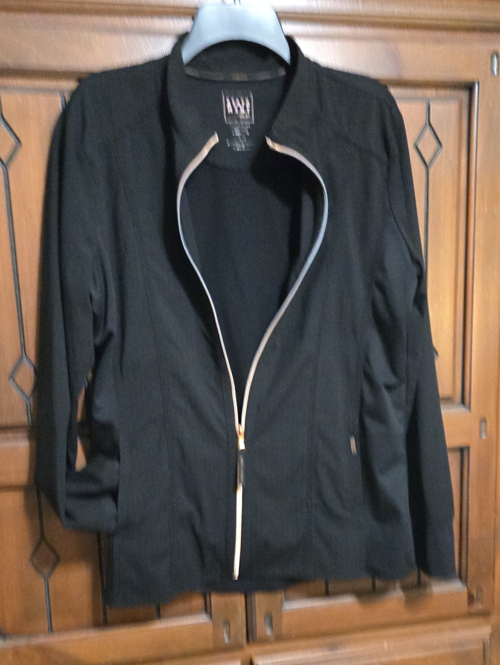 Cherokee Black Zip-Front Scrub Jacket Sz Lg